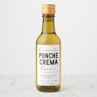 Homemade Ponche Crema Liqueur Bottle Label