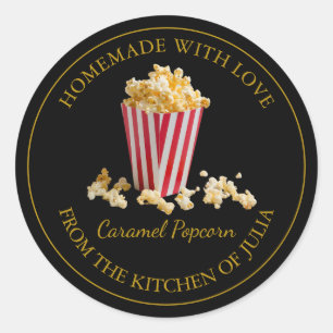 Homemade Popcorn Label   Black