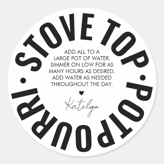 Homemade Potpourri Holiday Modern Simple Label (Front)