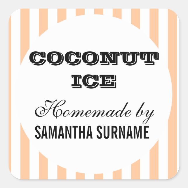 Homemade preserves candy jar square sticker (Front)