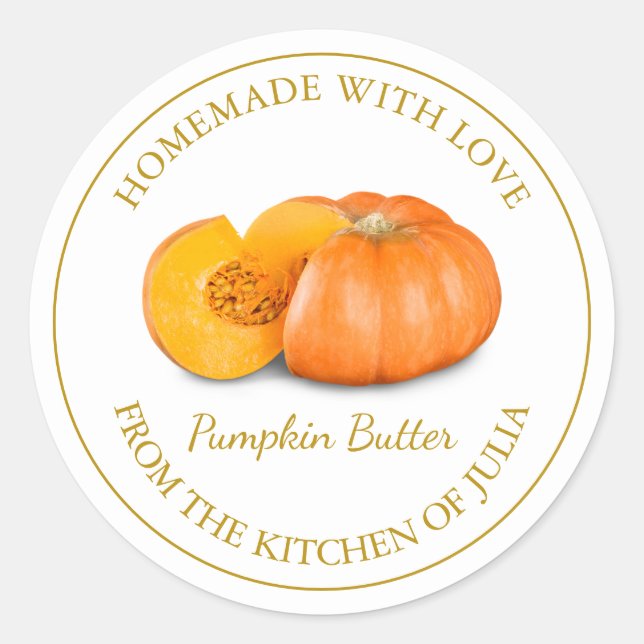 Homemade Pumpkin Butter Label | White (Front)