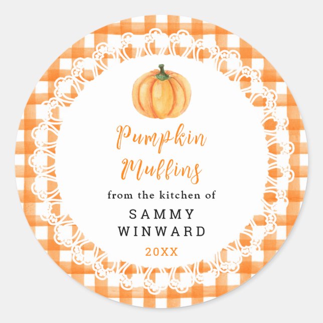 Homemade Pumpkin Muffins Label (Front)