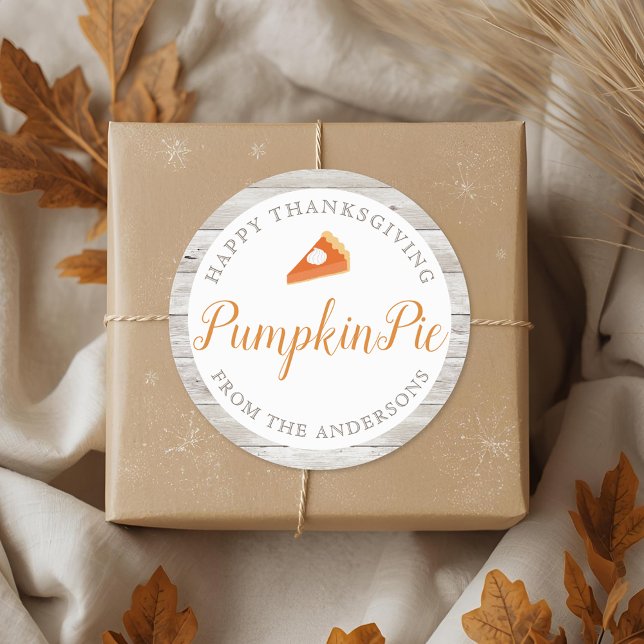 Homemade Pumpkin Pie Thanksgiving Baking Gift Classic Round Sticker (Creator Uploaded)