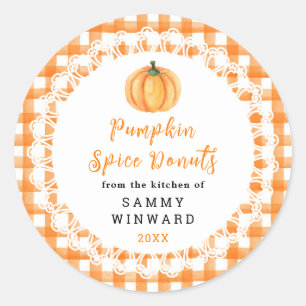 Homemade Pumpkin Spice Doughnuts Label