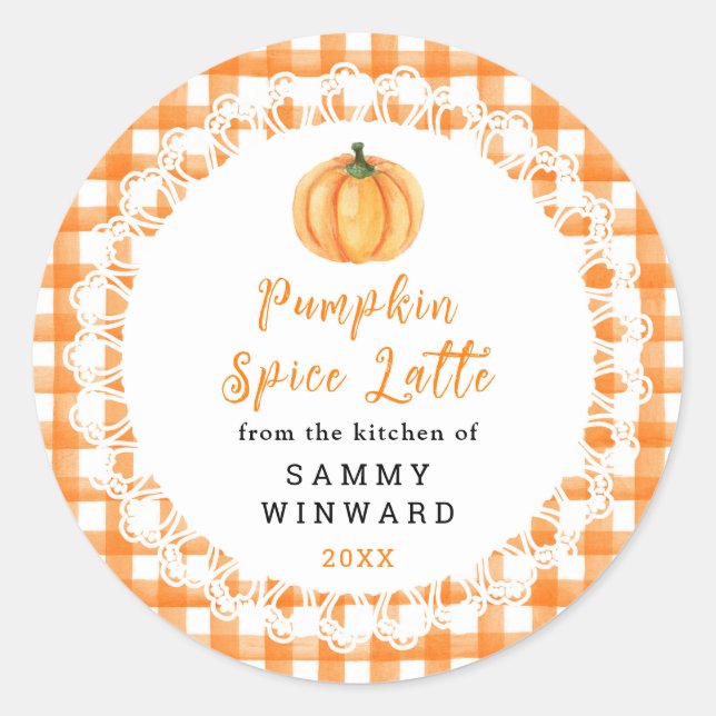 Homemade Pumpkin Spice Latte Label (Front)