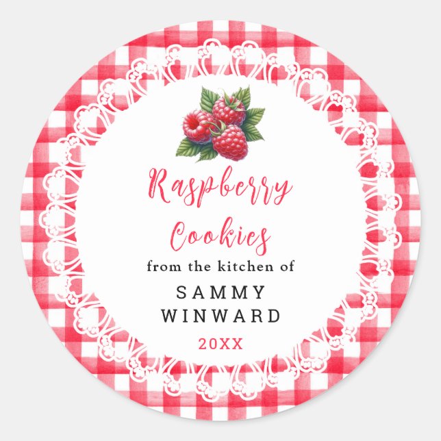 Homemade Raspberry Cookies Label (Front)