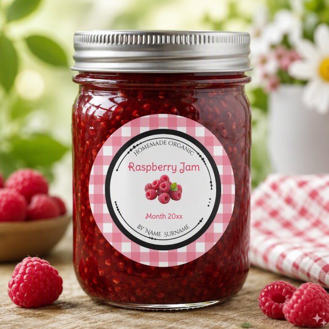 Homemade Raspberry Jam Label Sticker (Creator Uploaded)