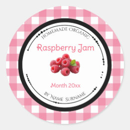 Homemade Raspberry Jam Label Sticker