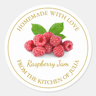 Homemade Raspberry Jam Label White