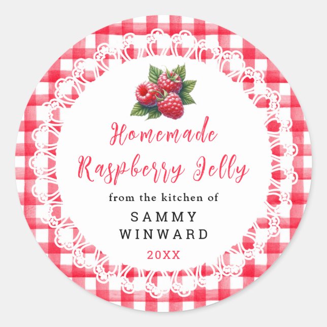 Homemade Raspberry Jelly Label (Front)