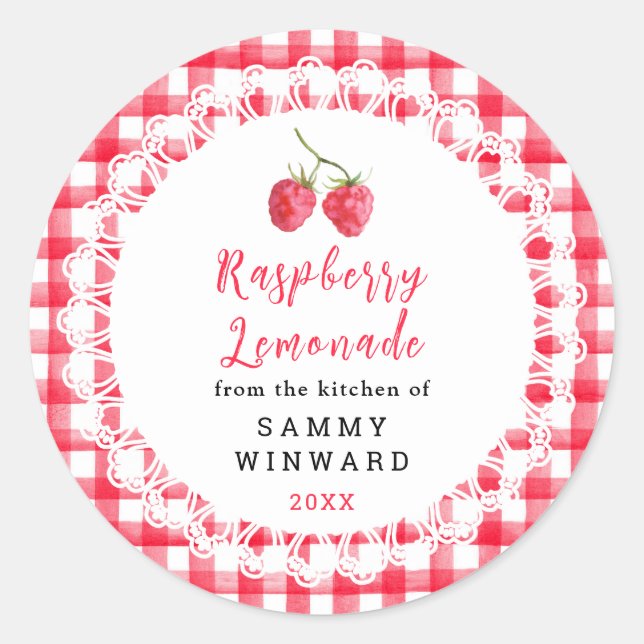 Homemade Raspberry Loaf Cake Label (Front)