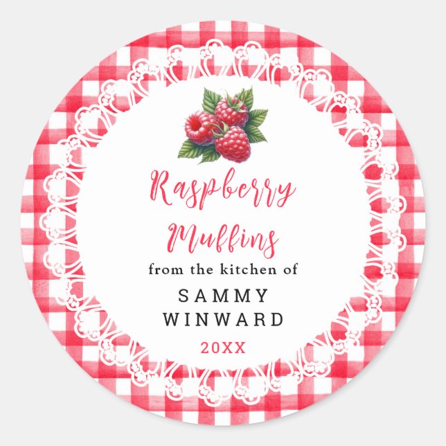 Homemade Raspberry Muffins Label (Front)