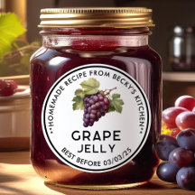 Homemade Red Grapes Jelly canning label