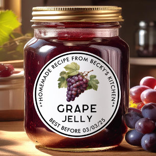 Homemade Red Grapes Jelly canning label