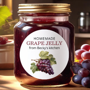Homemade Red Grapes jelly canning label
