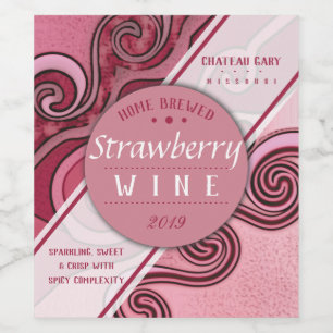 Homemade red wine cordial personalised label