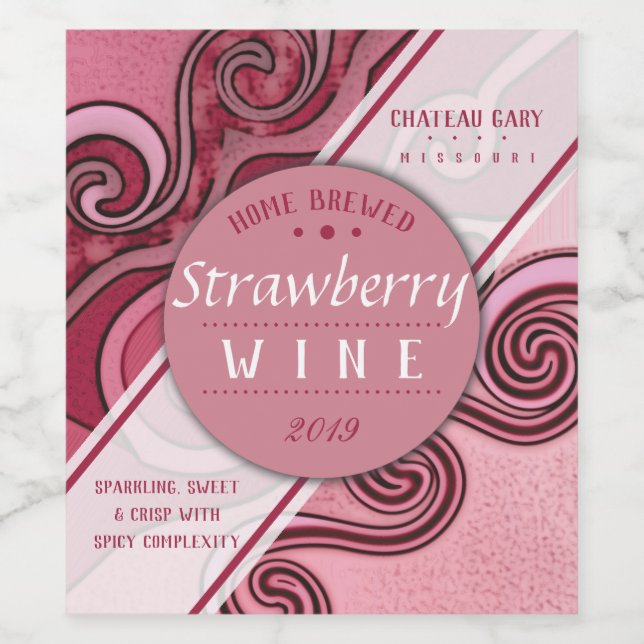 Homemade red wine cordial personalised label (Single Label)