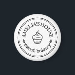 Homemade rustic business logo custom white magnet<br><div class="desc">Homemade rustic business logo custom social simple promotional magnet featuring business name in a minimalist black and white magnet template with handmade feel. Beautiful for branded gifts for customers of pastry and bakery small business, food employee personalised and promotional gift, as personalised gifts for chef, and for any artisan and...</div>