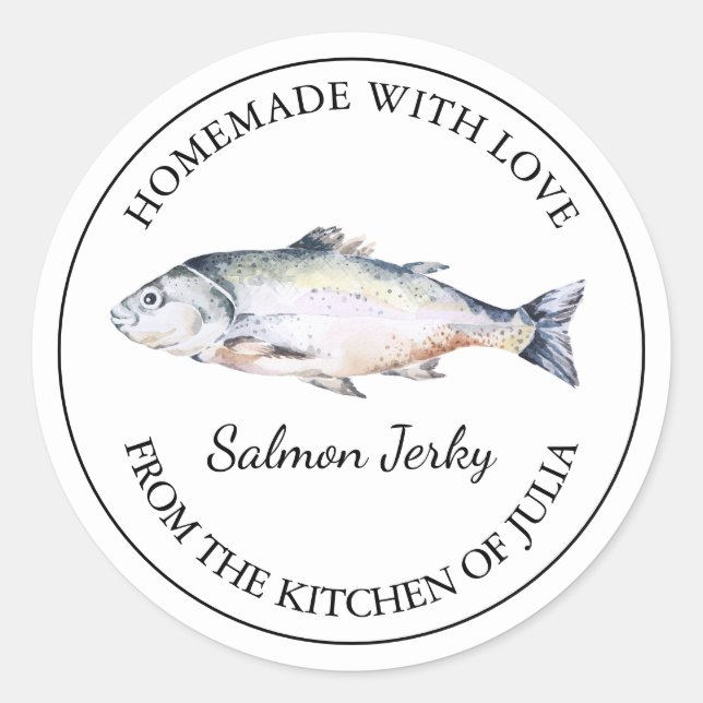 Homemade Salmon Jerky Label (Front)