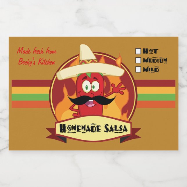Homemade Salsa Label (3" x 2") (Single Label)