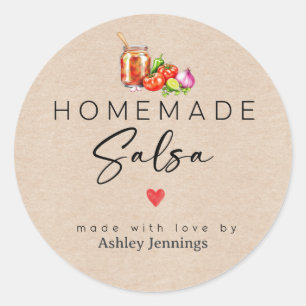 Homemade Salsa Labels   Made with Love Stickers