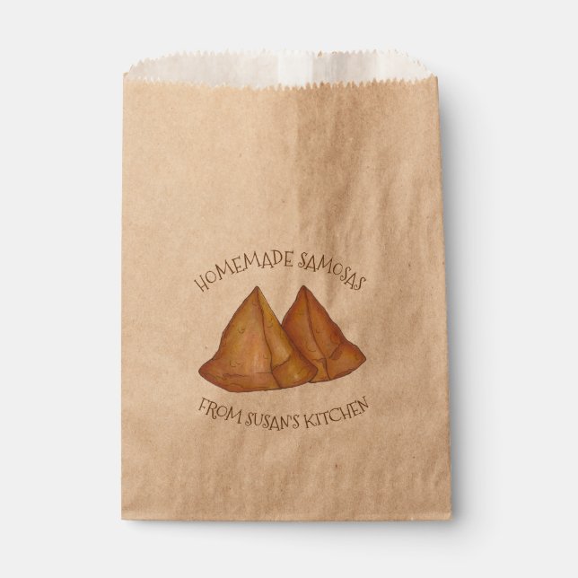 Homemade Samosas Indian Food From the Kitchen of Favour Bag (Front)