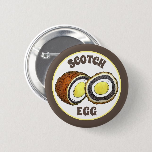 Homemade Scotch Eggs UK British Snack Food 6 Cm Round Badge (Front & Back)