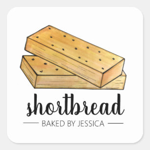 Homemade Scottish Shortbread Biscuits Baked By Square Sticker