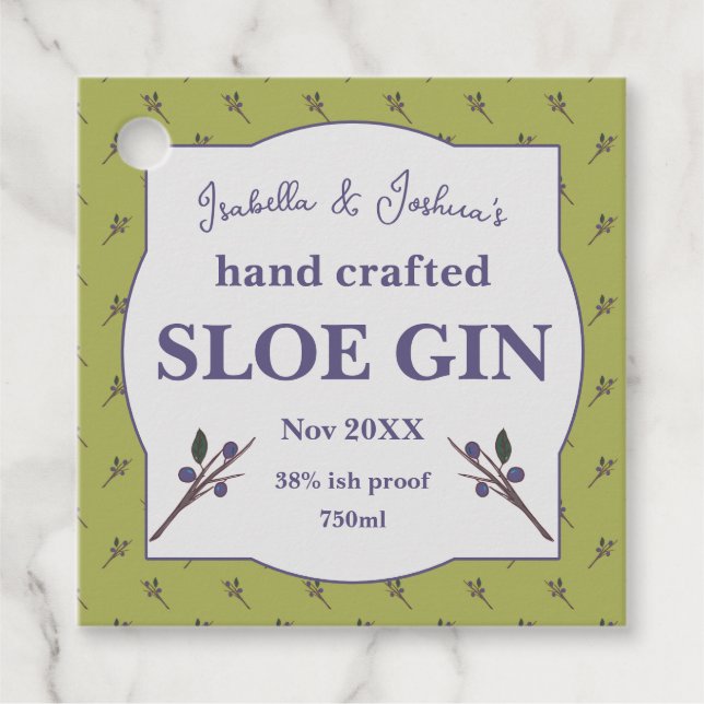 Homemade Sloe Gin label (Front)