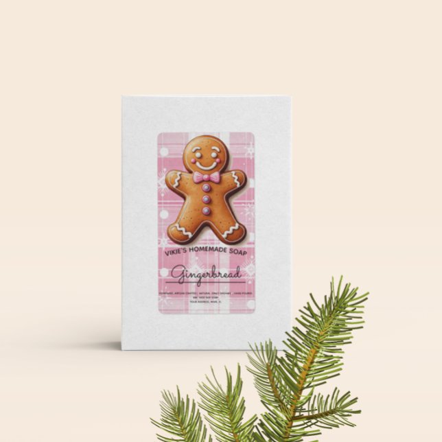 Homemade Soap Business Gingerbread Christmas Label (Creator Uploaded)