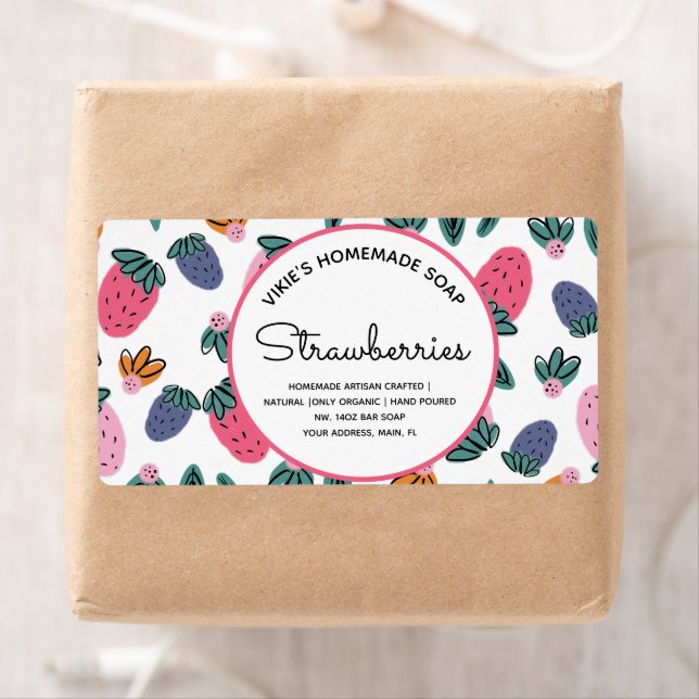 Homemade Soap Business Strawberries Pattern (Insitu)