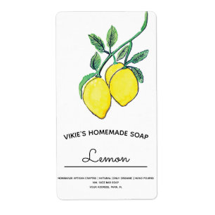 Homemade Soap Business Watercolor Lemon