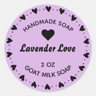 Homemade Soap Rustic Country Heart Wreath Lavender Classic Round Sticker