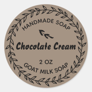 Homemade Soap Rustic Country Wreath Chocolate Classic Round Sticker