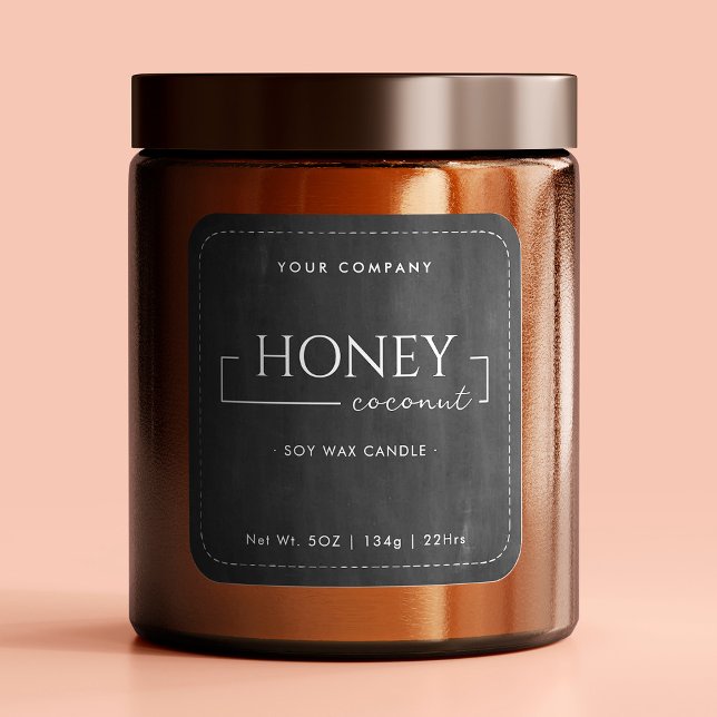 Homemade Soy Candle Calligraphy Black Chalkboard Square Sticker (Creator Uploaded)