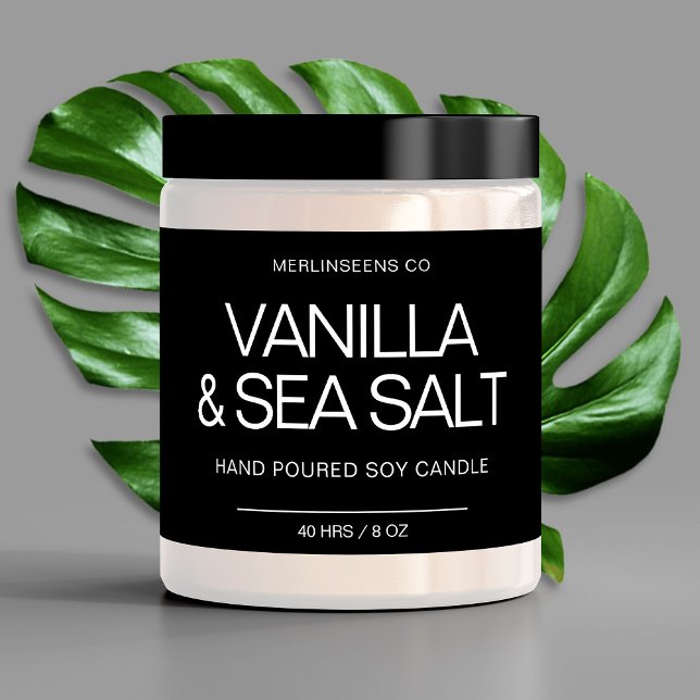 Homemade Soy Candle Chic Calligraphy Black Classic Rectangular Sticker (Creator Uploaded)