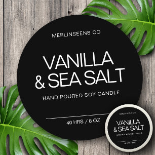 Homemade Soy Candle Chic Calligraphy Black Classic Round Sticker