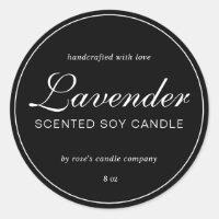 Homemade Soy Candle Chic Calligraphy Black