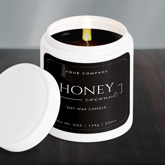 Homemade Soy Candle Chic Calligraphy Black Classic Square Sticker (Creator Uploaded)