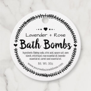 Homemade Spa Bath Bomb Favour Tags