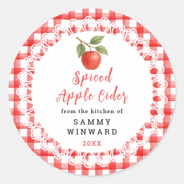 Homemade Spiced Apple Cider Label (Front)