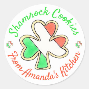 Homemade St. Patrick's Day Shamrock Cookies Baked Classic Round Sticker