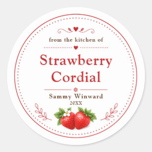 Homemade Strawberry Cordial Label