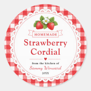 Homemade Strawberry Cordial Label