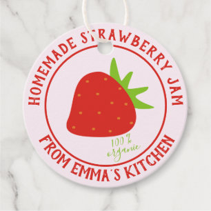 Homemade Strawberry Jam - 100% Organic Favour Tags