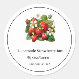 Homemade Strawberry Jam Classic Round Sticker