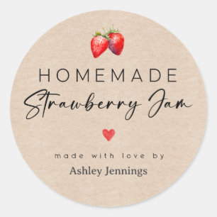 Homemade Strawberry Jam Label Canning Stickers