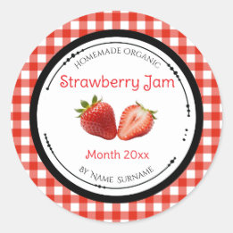 Homemade Strawberry Jam Label Sticker
