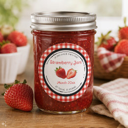 Homemade Strawberry Jam Label Sticker