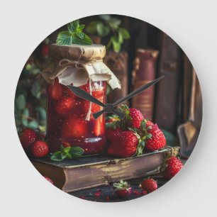 Homemade strawberry jam  large clock